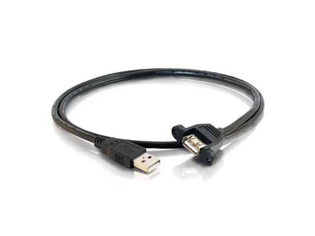 C2G 28064 1m 3 Panel Mount USB 2.0 A Male to A Female Cable