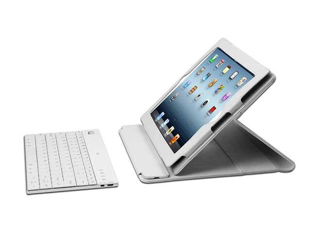 Adesso Compagno 3 Bluetooth Scissor Switch Ultra Slim Keyboard and Case for iPad 2 3 4 White