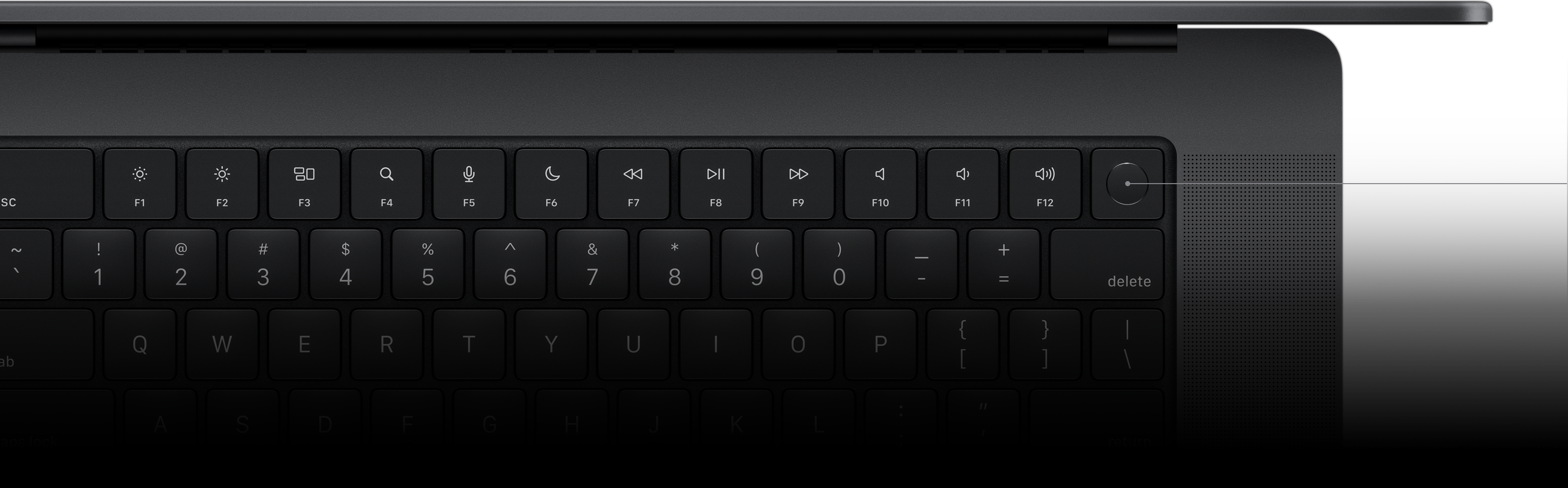 Pointeur montrant la touche Touch ID du Magic Keyboard.