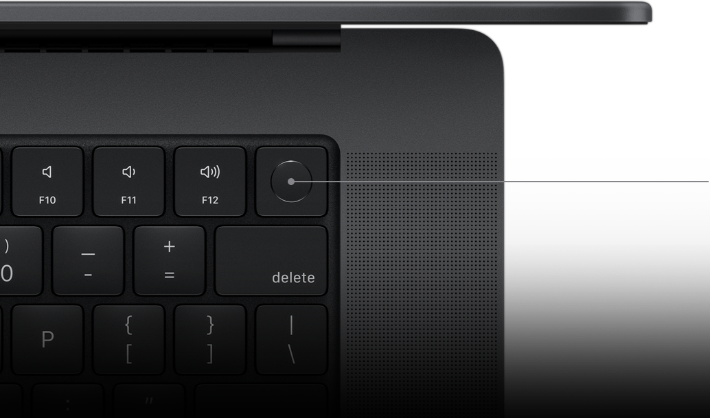 Pointeur montrant la touche Touch ID du Magic Keyboard.