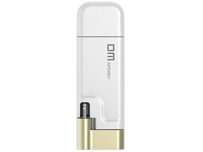 DM Aiplay MFi iOS Apple Mobile Memory 32GB USB 2.0 Flash Drive, iPhone, iPad & iPod - White