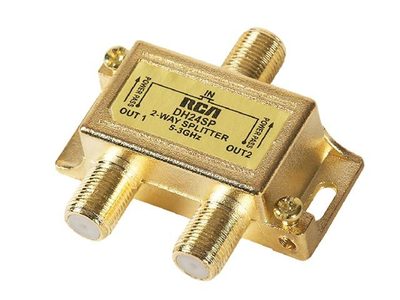Répartiteur de signal 2 voies avec connecteurs plaqués en or de RCA