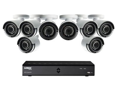 Lorex LHA21081 Indoor/Outdoor 1TB HD DVR System with 8 2MP Bullet Security Cameras