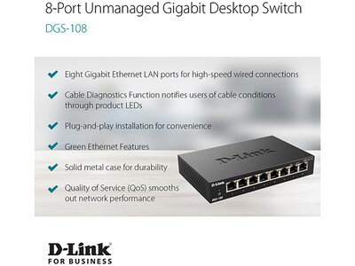 DGS-108 8-Port Gigabit Unmanaged Desktop Switch