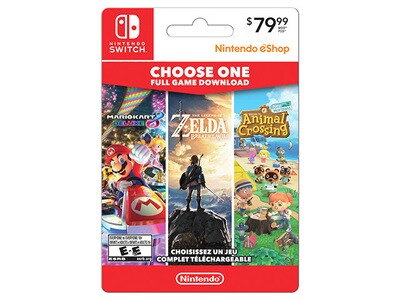 Cartes de téléchargement de jeux complets en tête des ventes Player's  Choice pour la Nintendo Switch