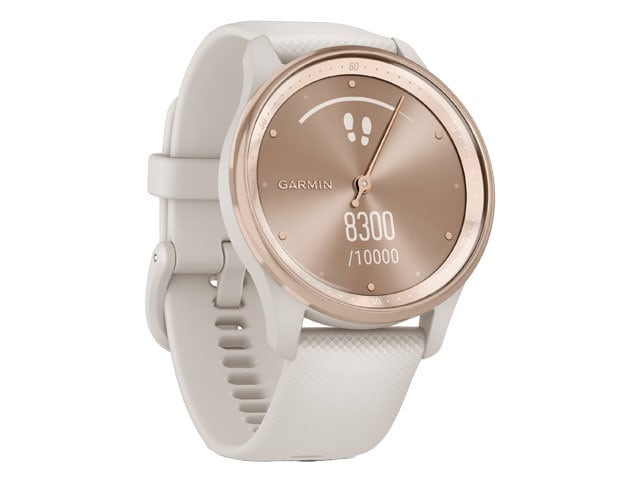 Garmin vívomove Trend Smartwatch with PVD Coating, Peach Gold Stainless ...