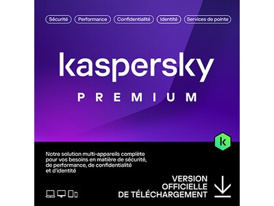Kaspersky Premium, Abonnement de 12 mois, 5 utilisateur (Code Electronique)