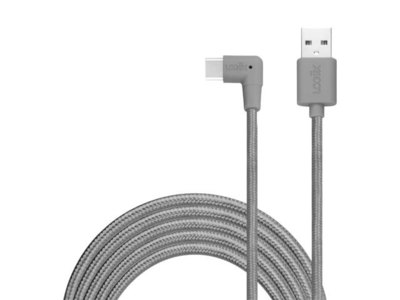 Câble Piston Connect XL 90 3 m (10 pi) de LOGiiX, USB-A à USB-C – gris graphite