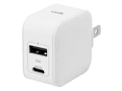 Chargeur mural double Power Plus 25 W de LOGiiX – blanc