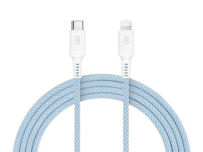 Câble Vibrance Connect 1,5 m (5 pi) de LOGiiX, USB-C à Lightning – bleu