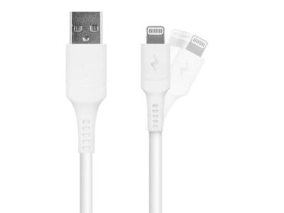 Câble de charge et de synchronisation anti-stress 1,2 m (4 pi) de LOGiiX, USB-A à Lightning – blanc