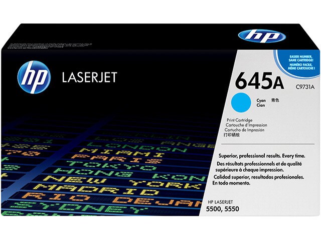 HP 645A Cyan Original LaserJet Toner Cartridge (C9731A)