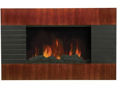 Modern Homes 67500 Wall Mount Fireplace With Real Log Fuel Effect