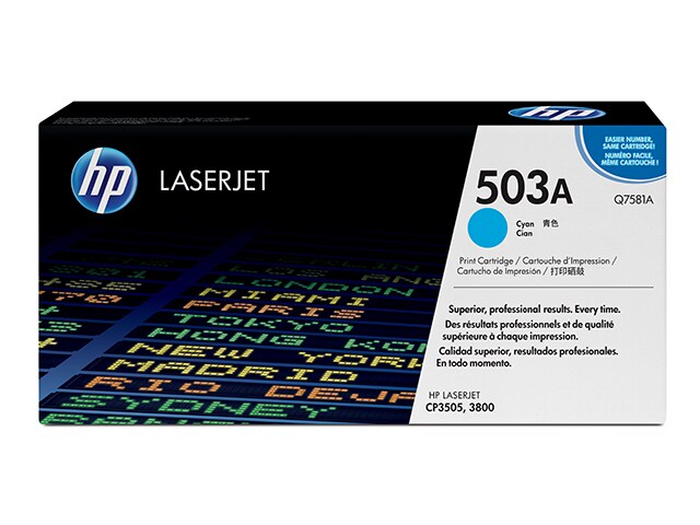 HP 503A (Q7581A) Cyan Original LaserJet Toner Cartridge