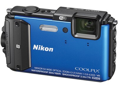 Nikon COOLPIX AW130 16MP Waterproof Digital Camera - Blue