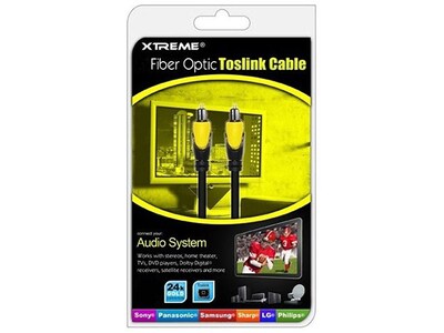 Xtreme Cables 73503 0.9m (3') Fiber Optic Toslink Cable - Black