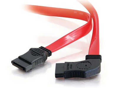 C2G 10185 0.45m (1.5ft) 7-Pin 180° to 90° 1 Device Side Serial ATA Cable - Red