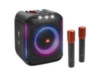 JBL PartyBox Encore  Portable party speaker with 100W powerful sound,  built-in dynamic light show, included digital wireless mics, and splash  proof design.