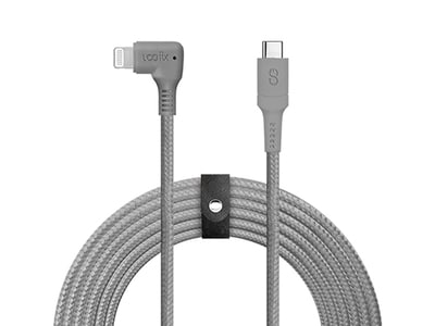 Câble Piston Connect XL 90 3 m (10 pi) de LOGiiX, USB-C à Lightning – gris graphite