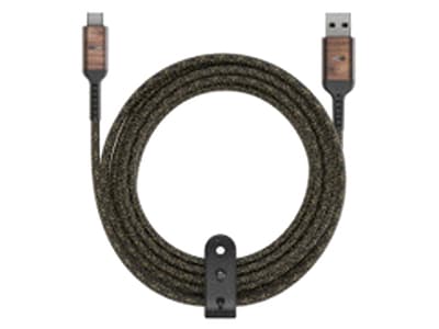 Câble tressé USB A vers USB C de 3 m (10 pi) de Marley - noir et blanc