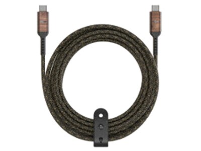 Câble tressé USB C vers USB C de 3 m (10 pi) de Marley - noir et blanc