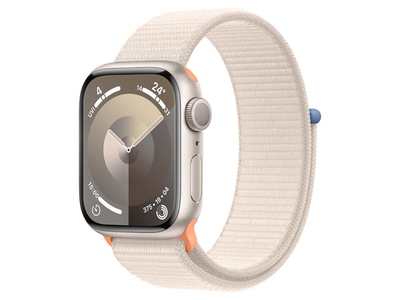 Apple® Watch Series 9 45mm Aluminium Case Starlight with Starlight Sport Loop (GPS+Cellular)